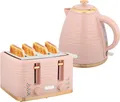 Produktbild: HOMCOM-Kocher-Toaster-Set-Kunststoff, Stahl-24,1L x 19,5B x 23,2H cm-Rosa