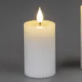 Produktbild: LED Kerze STREIFEN H. 8cm D. 5cm weiß mit Timer Formano