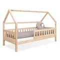 Produktbild: Ehrenkind® Hausbett Lille | Kinderbett mit abnehmbaren Rausfallschutz aus Massivholz FSC® zertifziert | Hausbett 90x200 | Kinderbett 90x200 Natur