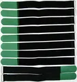 Produktbild: 10x 40 cm x 40 mm wiederverschließbare Klett-Kabelbinder DUNKEL GRÜN mit Metall-Öse - Kabel-Klettband 400 mm wiederverwendbar