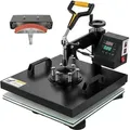 Produktbild: Mophorn 15x15 Inch / 38x38 cm Heat Press Maschine, 2IN1 Clamshell Sublimation Transfer Drucker, Teflon-Beschichtung, digitale präzise Wärmesteuerung,