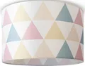 Produktbild: Paco Home Deckenleuchte Hugo Delta, ohne Leuchtmittel, Deckenlampe Stoff Lampenschirm E27 Deckenleuchte Bunt Dreiecke Modern