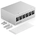 Produktbild: 6 Port Patchpanel Gehäuse 1HE Netzwerk Panel Verteiler Aufputz Keystone Module