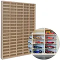 Produktbild: KRUZZEL Autogarage Regal aus Holz für Spielzeugautos – 90 Fächer – Wandregal oder Standregal – Organizer für Kinderzimmer 78,5 x 50 x 4,5 cm