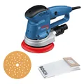Produktbild: Bosch Exzenterschleifer GEX 34-150, Schleifteller, 1 x Pap.staub-btl., 1 x Absaugad. Betriebsart: Kabelgebunden|Art des Zubehörs: GEX 34-150, Schleifteller, 1 x Pap.staub-btl., 1 x Absaugad.