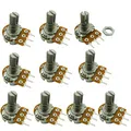 Produktbild: Aihasd 10PCS B1M 1M Ohm Adjustment Single Linear Rotary Taper Potentiometer Shaft 15mm