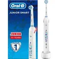 Produktbild: Oral-B Junior Smart Elektrische Zahnbürste mit visueller Andruckkontrolle & Smart Coaching, für Kinder ab 6 Jahren - Blau/Weiß