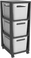 Produktbild: Rotho Brisen Rollcontainer mit 3 Schubladen, Kunststoff (pp recycelt), weiß/anthrazit, 3 x 16 l (36,6 x 30,0 x 77,0 cm)