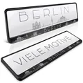 Produktbild: schildEVO 2 Kennzeichenhalter | Berlin 01 | Hauptstadt | Spree-Metropole | Nummernschildhalter | Kennzeichenrahmen | Auto PKW Kfz | DHL-Versand