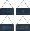 Produktbild: 4er Set Schiefertafel 20x10cm Sprüche Kreidetafel Schieferplatte Tafel Memotafel