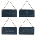 Produktbild: 4er Set Schiefertafel 20x10cm Sprüche Kreidetafel Schieferplatte Tafel Memotafel