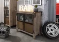Produktbild: Industrial Sideboard braun Vitrine klein massives Mangoholz zu. Eisen 100x40x90