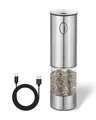 Produktbild: Elektrische Salz- & Pfeffermühle Edelstahl Keramikmahlwerk USB wiederaufladbar