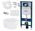 Produktbild: GEBERIT Tiefspül-WC GEBERIT-AL5512-SET, Geberit Hänge Wand Dusch WC Spülrandlos Toilette Taharet/Bidet