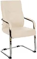 Produktbild: CLP Esszimmerstuhl Hobart, ergonomisch mit Armlehne, gepolstert Kunstleder, Metallgestell stabil, Besucher Konferenzstuhl modern, Farbe:Creme, Material:Stoff