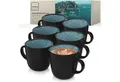 Produktbild: SÄNGER Becher Vigo, 6-tlg., Steingut, 6 tlg. Kaffeebecher, 400 ml, Handmade, Blau-Schwarz, VALUE COLLECTION