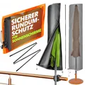 Produktbild: 4smile Sonnenschirm Schutzhülle - Schutzhülle Sonnenschirm Ø 300 cm / 250 x 150 cm - Polyester Sonnenschirmhülle, robuste Schirmhülle, Schirmabdeckung mit Stab, Reißverschluss, Anthrazit