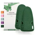 Produktbild: LoWell® 2 Stück Peelinghandschuh Körper, Hamam Handschuh Peeling für Körper und Gesicht, Handschuh Peeling, Exfoliating Gloves, Body Scrub, Bonus Peeling Guide und 2 Saugnäpfe, Grün
