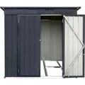 Produktbild: Albatros Gerätehaus L Verzinktes Metall in Anthrazit Inkl. Schloss & Werkzeughaken Wetterfester Geräteschuppen