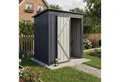 Produktbild: Albatros International Gerätehaus Profi Gerätehaus wetterfest Geräteschuppen Gartenschrank Gartenhaus, BxT: 176x112 cm, (L, 176x112x173cm), verzinktes Metall Anthrazit (RAL 7016) Inkl. Schloss & Werkzeughaken