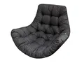 Produktbild: Bjird Hängesessel Kissen, Polster, Auflage für Polyrattan & Rattan Hängeschaukel, Sitzauflage für Hängekorb - Runde Sitzkissen - Rückenkissen für Hängesitz - Indoor & Outdoor - Schwarz Ökoleinen