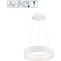 Produktbild: Wofi - Led Pendelleuchte Dimmbar Hoehenverstellbar Esstischlampe Hängend Led Modern Hängelampe Ring Weiß, Metall, 31,5w 2500lm Warmweiß, Dxh 45x150 Cm 11489