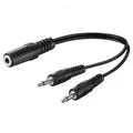 Produktbild: AUX Adapter Audio Y-Kabeladapter 3.5 mm 1x Stereo Buchse zu 2x Mono Stecker