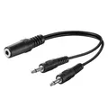 Produktbild: 3,5 mm Klinken Adapter 1x Klinke Buchse 3Pin Stereo - 2x Stecker 2Pin Mono