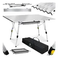 Produktbild: KESSER Campingtisch faltbar Klapptisch mit Aluminiumrahmen Aufrollbare Tischplatte Falttisch klappbar höhenverstellbar inkl. Tragetasche mit Trageband & Netztasche