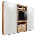 Produktbild: P & B Schwebetürenschrank Wimex Magic, Weiß, Eiche, Holzwerkstoff, 2 Fächer, 3 Schublade(n) Schubladen, 300x216x65 cm, Blauer Engel, BQ - Bündnis für Qualität, Made in Germany, DIN EN ISO 9001, Schlafzimmer, Kleiderschränke, Schwebetürenschränke