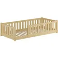 Produktbild: Erst-Holz Holzbett Kinderbett 80 x 180 cm  mit Rundumsicherung Kiefer Massivholz Modell 77 Rollrost inkl.