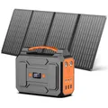 Produktbild: Powkey Powerstation mit Solarpanel 99Wh Tragbare Powerstation mit 40W Faltbare Solarpanel 100W Solargenerator mit 230V AC Ausgang/18W USB-A/USB-C für Wohnmobil Camping，schwarz-orange