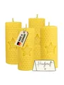Produktbild: Wachsmann Bienenprodukte Bienenwachskerze handgerollt, 100 % Bienenwachs, 4er Set
