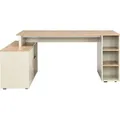 Produktbild: Eckschreibtisch mit Stauraum - MDF - Beige und Natur - ROMIARA - Beige