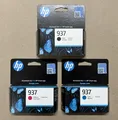 Produktbild: 3 original HP Tintenpatronen 937 Black Cyan Magenta ( 06/2025 ) OVP Rechnung