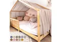 Produktbild: lilimaus Betthimmel Musselin Hausbett Himmel Kinderzimmer Baumwolle mit Gold 2er Set, Gemütlicher Baldachin aus Baumwolle für traumhafte Kinderzimmer-Deko