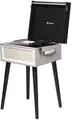 Produktbild: Denver VPR-250 freistehender Retro Schallplattenspieler mit Bluetooth Plattenspieler (Riemenantrieb, Retro-Look mit Kofferdesign und schwarzen Beinen)