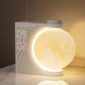 Produktbild: Mondlampe Mit Tageslichtwecker, 2 Wecker, Mondlicht RGB 8 Colors, 10 Natürlicher