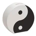 Produktbild: speecheese Spardose mit Yin und Yang Design - Chinesische Philosophie als Geschenkidee für Sparer und Asien-Kultur-Interessierte, Schwarz/Weiß, 13 cm x 14 cm x 14 cm, Keramik, Art Deco