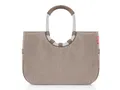 Produktbild: reisenthel loopshopper L herringbone mokka – Stabile Tasche mit praktischen Fächern aus recycelten PET-Flaschen – Charmantes und wasserabweisendes Design