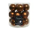 Produktbild: Weihnachtskugeln Glas 4cm x 18 Stück kleine Christbaumkugeln kupferbraun Zimt