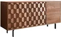 Produktbild: DELIFE Kommode Fevo Akazie Braun 145 cm 2 Türen 3 Schubfächer L-Fuß Sideboard