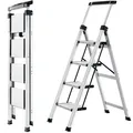 Produktbild: Aluminium-Klappleiter, 4 Stufen, 150 kg, rutschfest, XinSunho