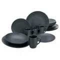 Produktbild: CreaTable 20539 Kombiservice Schiefer für 4 Personen, Steinzeug, schwarz (1 Set, 16-teilig)