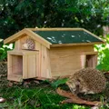 Produktbild: Igelhaus Labyrintheingang Igel Futterhaus Unterschlupf Igelschlafhaus Holz Grün