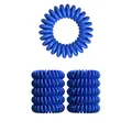 Produktbild: 10er Set Spiral Haargummi - Haargummis für weniger Spliss und gebrochene Haare - Haargummi Spirale für feine Haarpartien - Telefonkabel Spiralhaargummi, blau, 3.5 cm