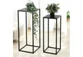 Produktbild: DanDiBo Blumenhocker Pflanzenständer Metall Schwarz Eckig 2er Set Blumenhocker (2er Set, 60 cm und 70 cm), Blumenständer Blumensäule Design Modern Pflanzenhocker