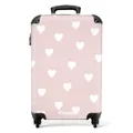 Produktbild: NoBoringSuitcases.com® Kinderkoffer Koffer Mädchen Trolley Handgepäck Hartschalenkoffer Herzen Klein Geschenk - Kinder - Muster - Pink - Herzen -, Koffer klein 55x40x20