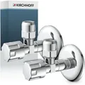Produktbild: Kirchhoff - Eckventil, Chrom, 1/2'AG x 3/8'AG x 10 mmQ, mit Schubrosette (2x)