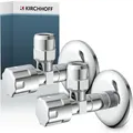 Produktbild: Kirchhoff - Eckventil, Chrom, 1/2'ag X 3/8'ag X 10 Mmq, Mit Schubrosette (2x)